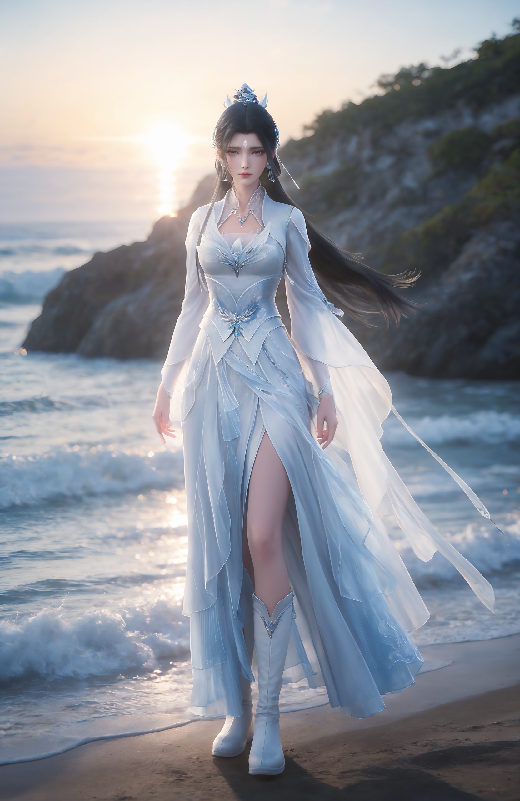 1girl,  long hair,  black hair by 天海TianHai on Tensor.Art