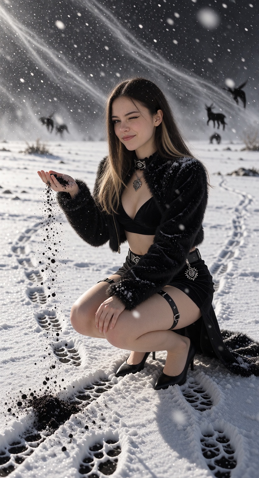 ChirlyX,  A photorealistic cinematic photograph of a 24-year-old young woman,  alone in the frame. **Core Concept:** She i...