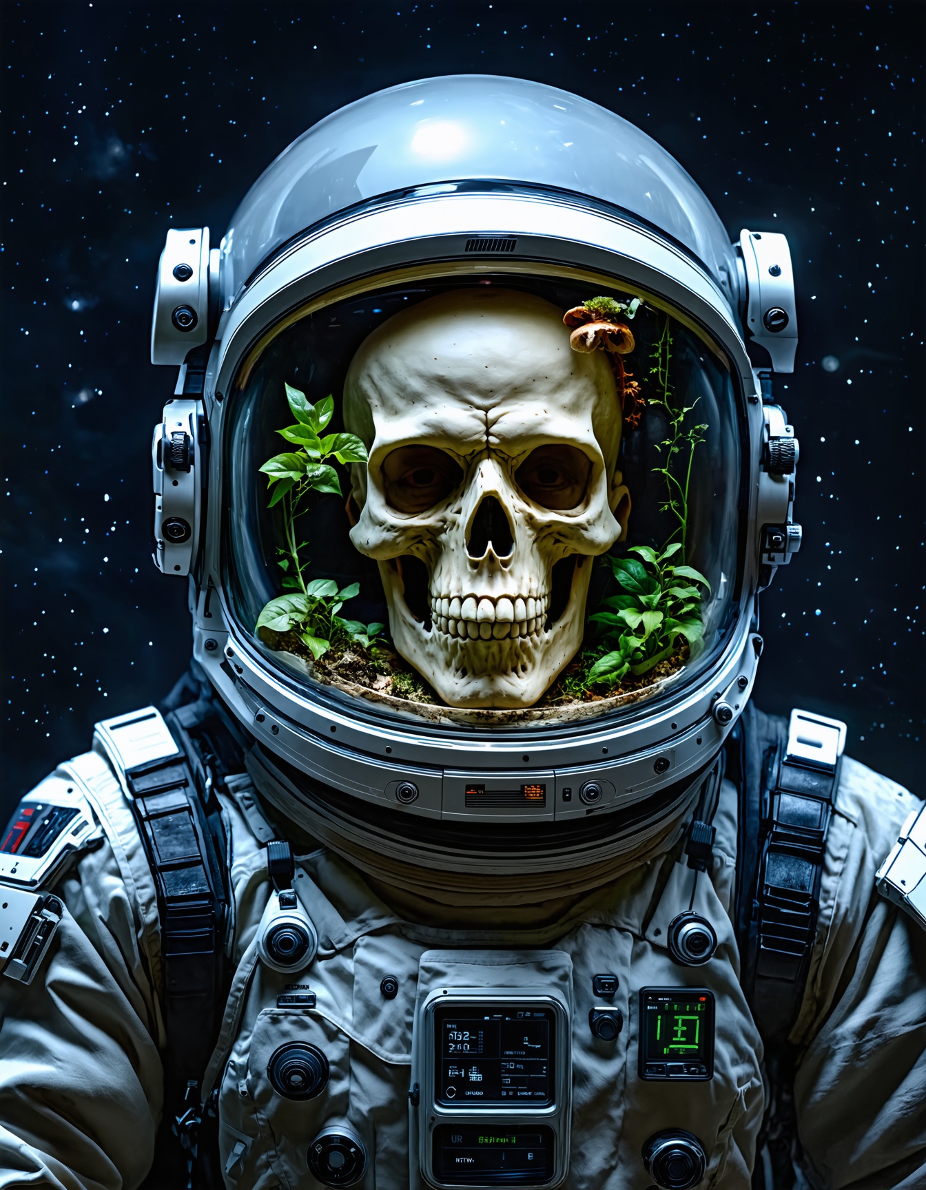 Ultra-detailed,  highly realistic,  astronaut with skeletal face on Tensor.Art