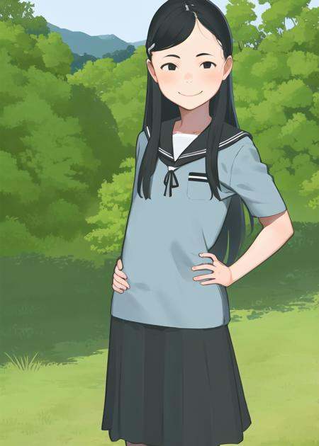 1girl,  long hair,  black hair on Tensor.Art