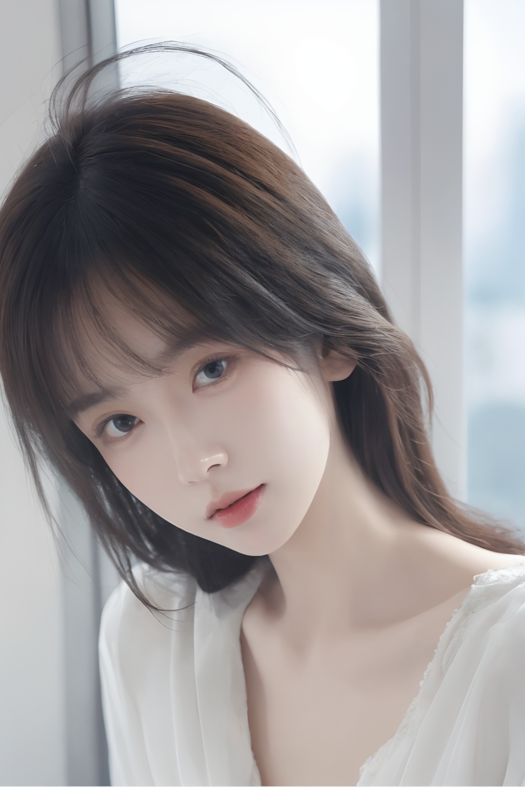 masterpiece,high quality,best quality),(colorful),(delicate eyes and face),volumatic light,ray tracing,extremely detailed CG unity 8k wallpaper,solo, indoors, palace, lights, window, decorations,(ahoge:1.3),best quality,official art,(((light from the sky))),floating hair,light shines on hair,whultra-detailed,(((extremely detailed cg 8k wallpaper))),(crystalstexture skin:1.4),(extremely delicate and beautiful),(white skin),looking_at_viewer,kinghere fensejiaren,,realistic,<lora:sifang_20231118123505:0.7>, 