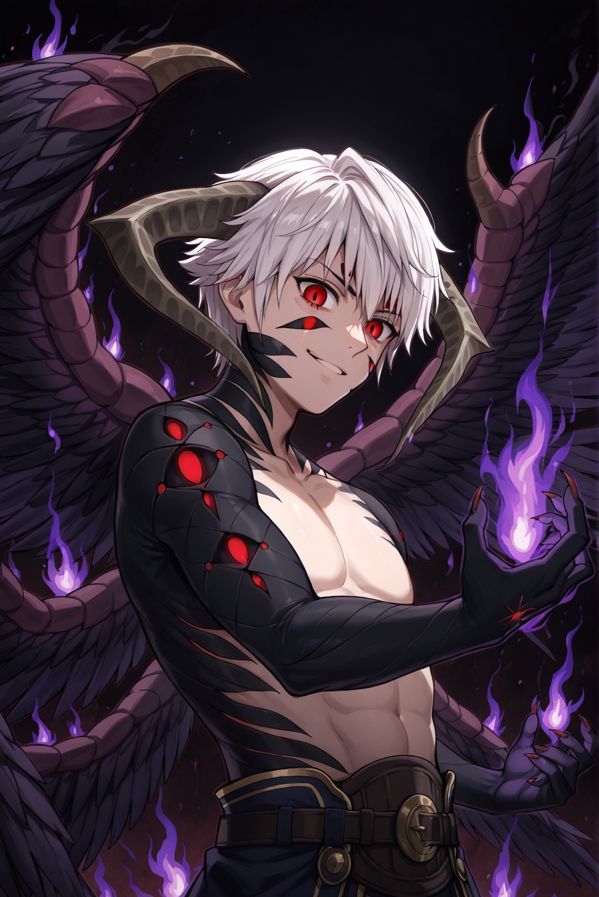 black wings,  multiple wings,  seraph on Tensor.Art
