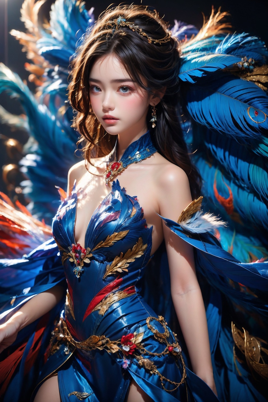 18 y.o girl,feathers,<lora:Again_Style:1>