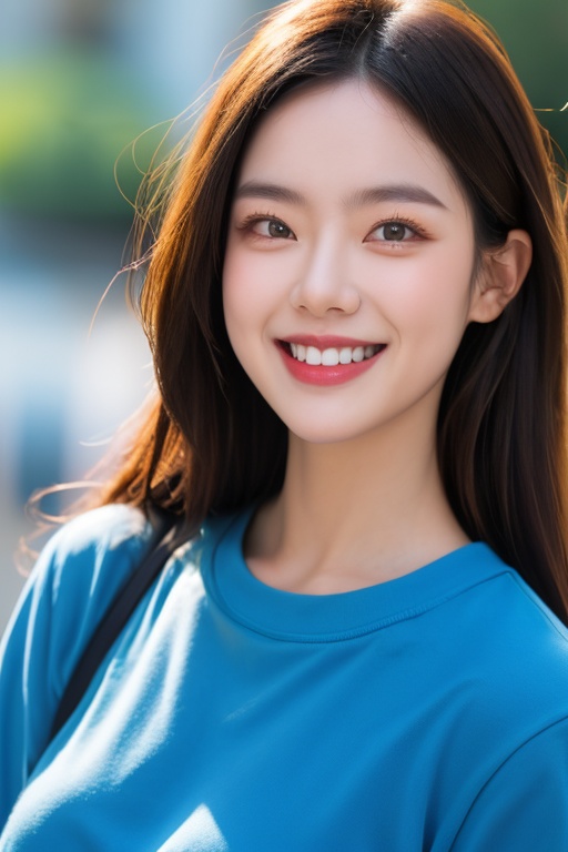 1girl,blue clothes,portrait,light smile,<lora:Again_Girl_A15:1>