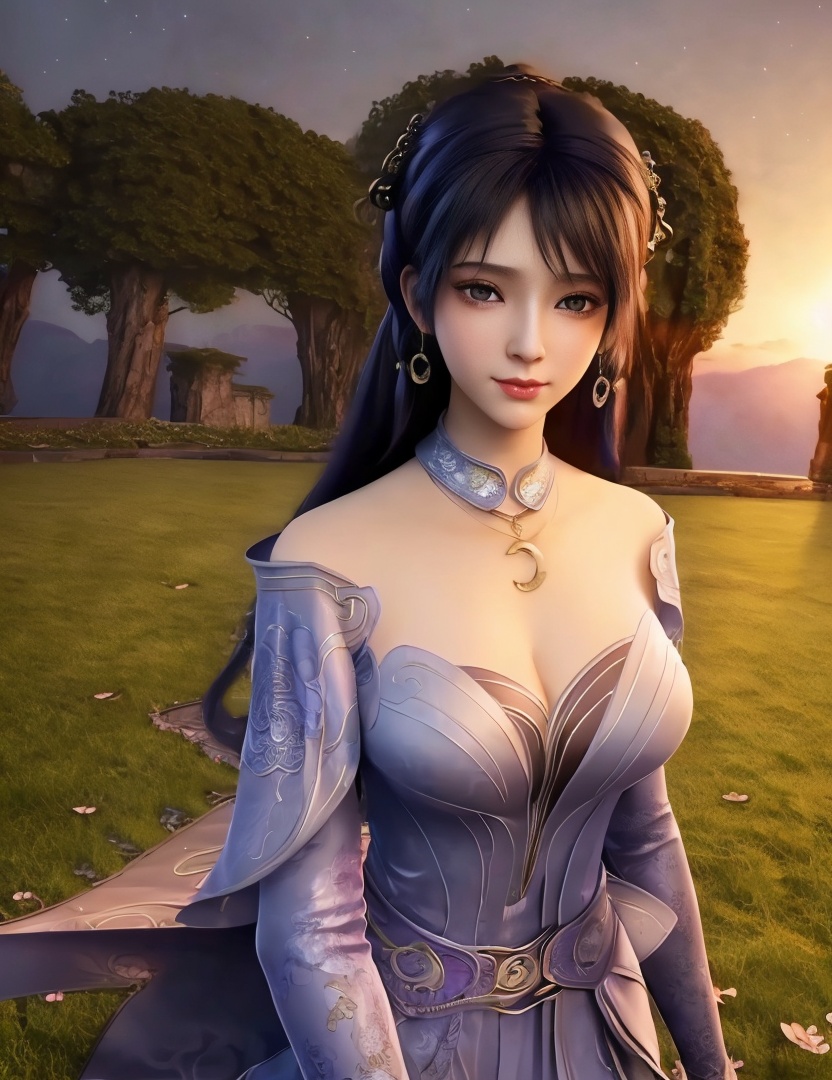 <lora:517-DA-遮天-姬紫月:0.8>(,1girl, ,best quality, ),looking at viewer,,anime,(masterpiece, top quality, best quality, official art, beautiful and aesthetic:1.2), (1girl) , , (cleavage),extreme detailed,(fractal art:1.3),colorful, flowers ,highest detailed,()    (cleavage), (),
