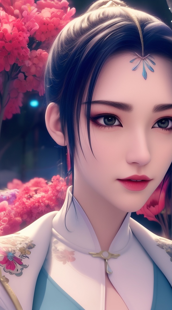 (,1girl, ,best quality, ),looking at viewer, <lora:444-DA-真阳武神-禅银纱-男装:0.8> ,,ultra detailed background,ultra detailed background,ultra realistic 8k cg,, ,masterpiece, (( , )),ultra realistic 8k cgSurrounded by strange, movie perspective, advertising style, Colorful background, splash of color A beautiful woman with delicate facial features,tattoo all over body, flower arms, 