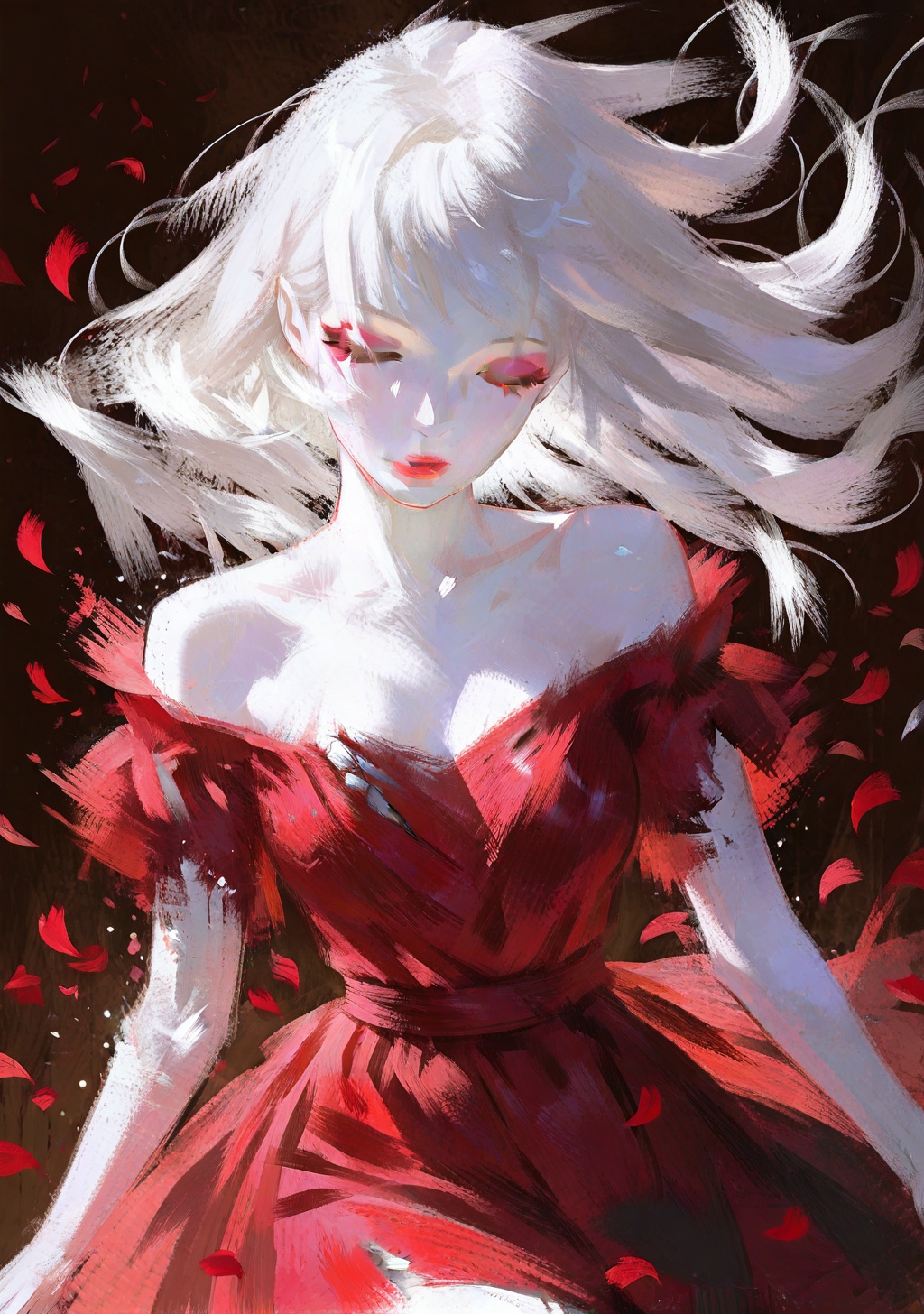1girl,  red dress,  solo on Tensor.Art