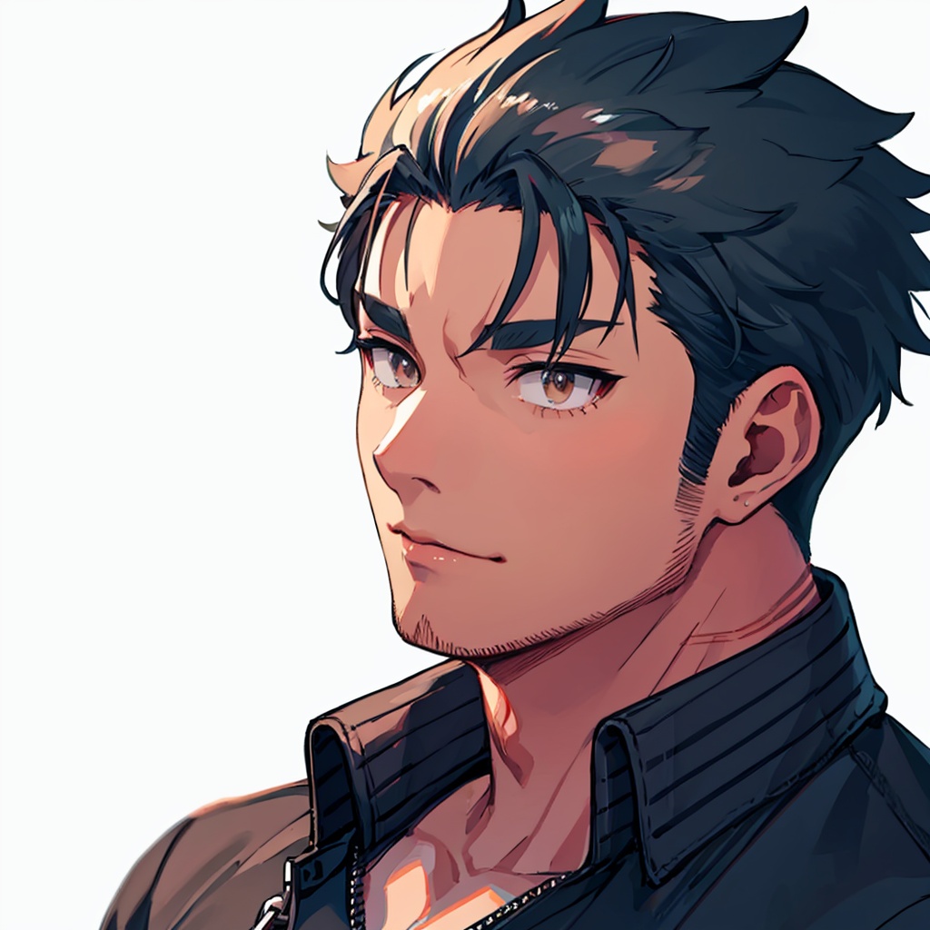 masterpiece,best quality, highly detailed, portrait,close-up,upper body,dagon (housamo),bara,1boy,muscular male,solo,mature male<lora:dagon_(housamo):1>,simple background,white background,