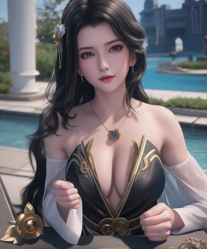 <lora:542-DA-万界至尊-青雉:0.8>(,1girl, ,best quality, ),looking at viewer,masterpiece, (( , )),, realistic,science fiction,mole, ultra realistic 8k cg, sun ,  rose,(cleavage), (),