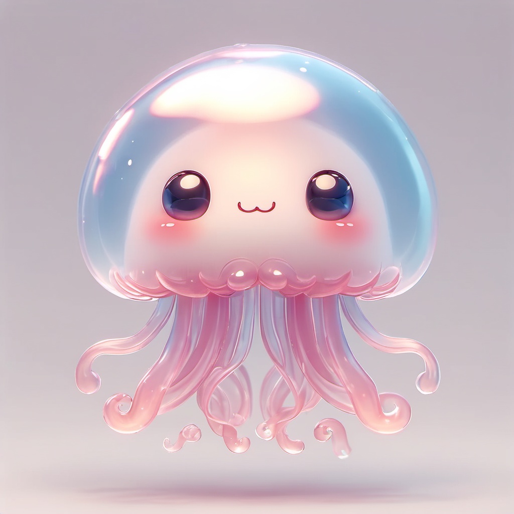 shuimu,no humans,white background,simple background,blush,jellyfish,looking at viewer,closed mouth,solo,tentacles,smile,full body,shiny,<lora:SHUIMU:0.8>,