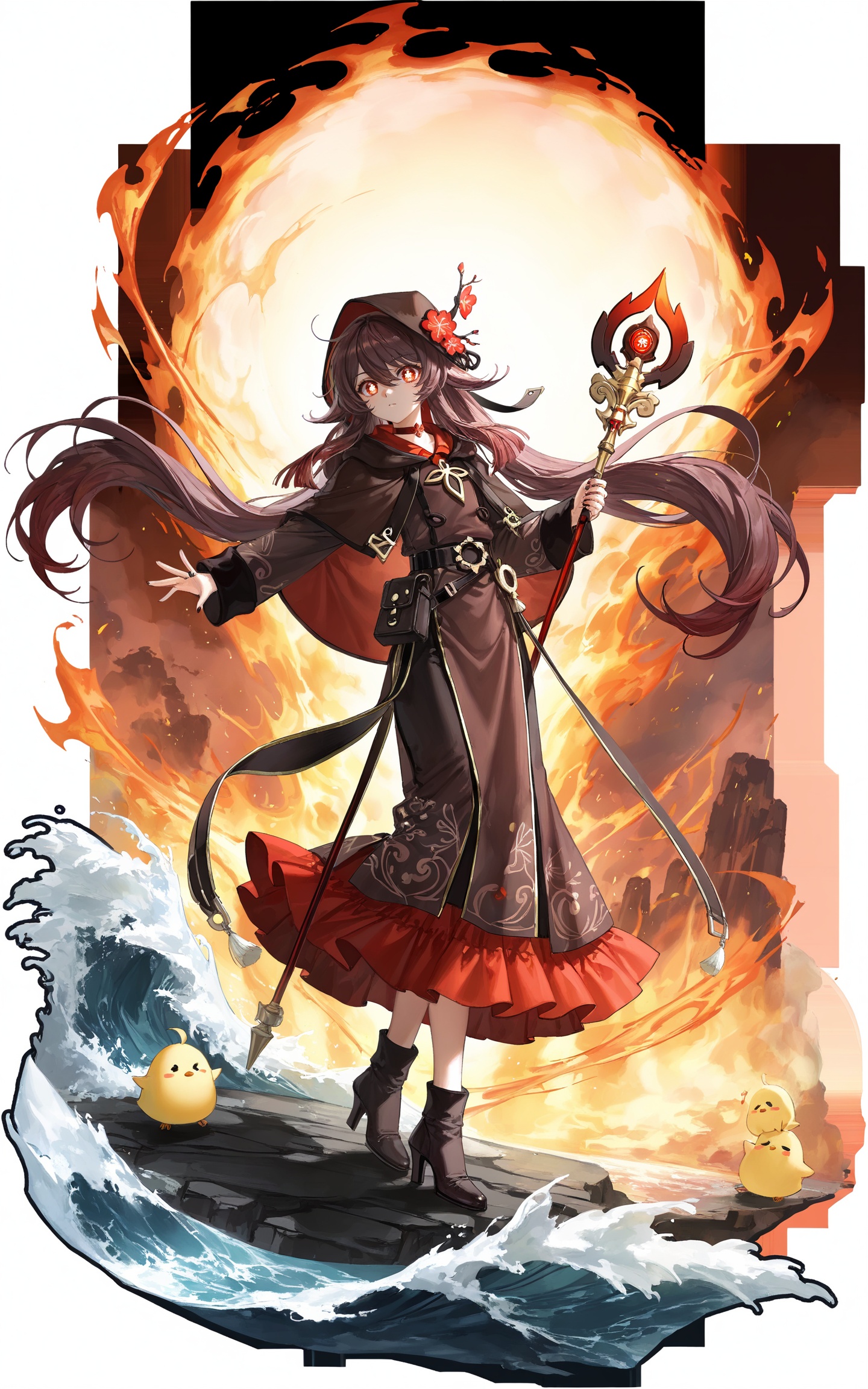 Hu Tao\(genshin impact\),  lihui,  white_background by DJ大江东去 on Tensor.Art