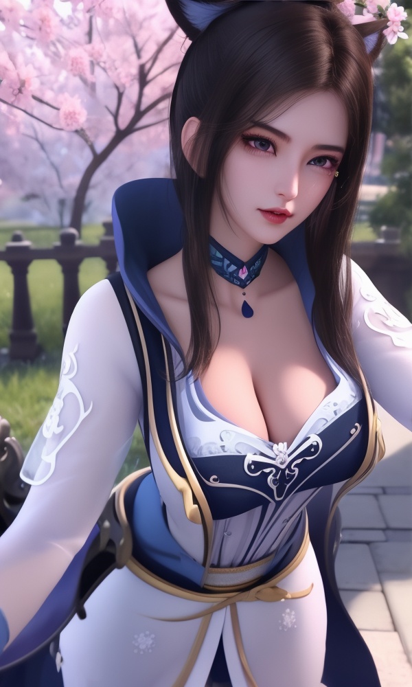 (,1girl, ,best quality, ),looking at viewer, <lora:432-DA-少年歌行-陈飞瑶:0.8> ,,ultra detailed background,ultra detailed background,ultra realistic 8k cg,, ,masterpiece, (( , )),ultra realistic 8k cg, ,    ,cleavage,,spirit blossom ahri,crying,,  looking at viewer,facing viewer,,  , ,(cleavage), (),