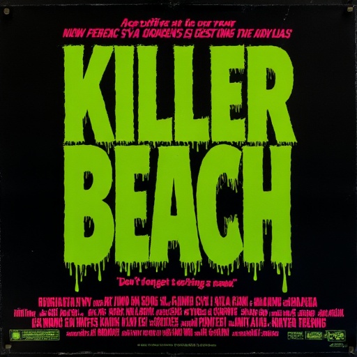 a movie poster about a horror film,  the text appears gooey or dripping,  the letters are green on Tensor.Art