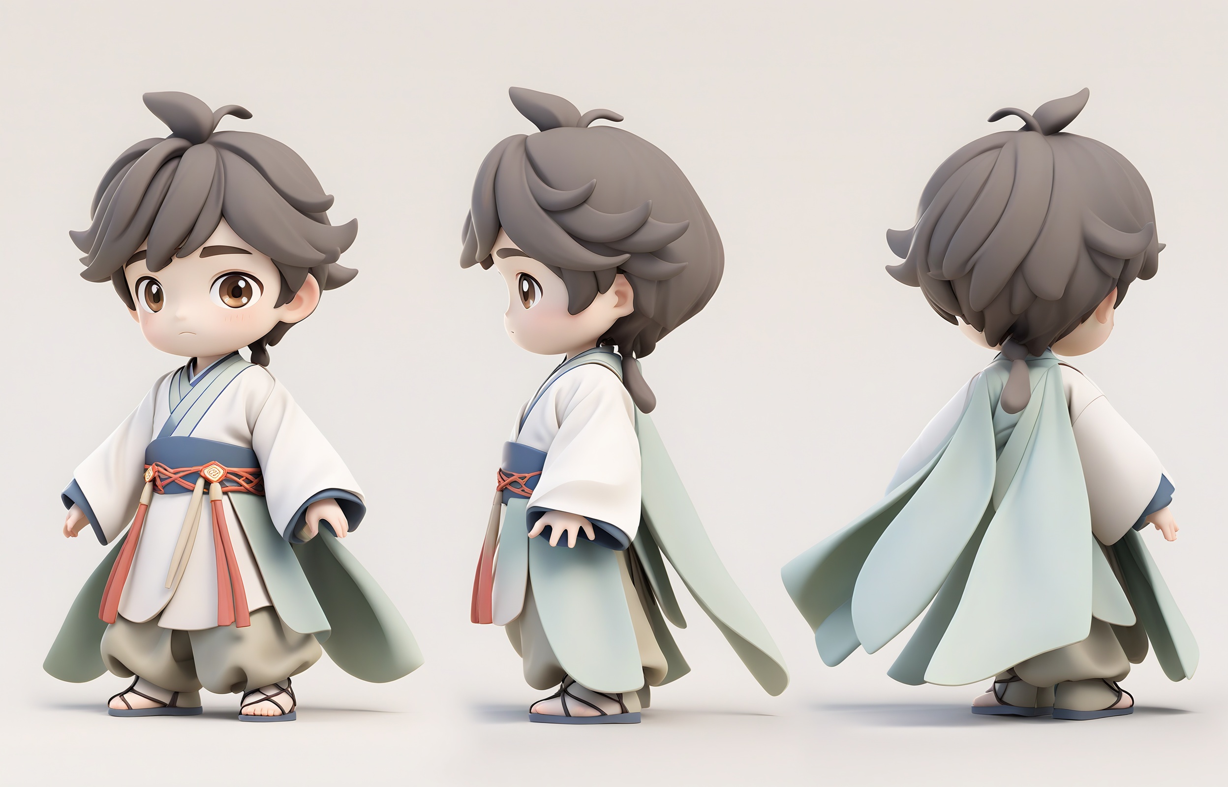 mw_sanshitu,three views,full body,1boy,hanfu,simple background,serene expression,standing,<lora:mw_SST_v14_XL:0.9>,