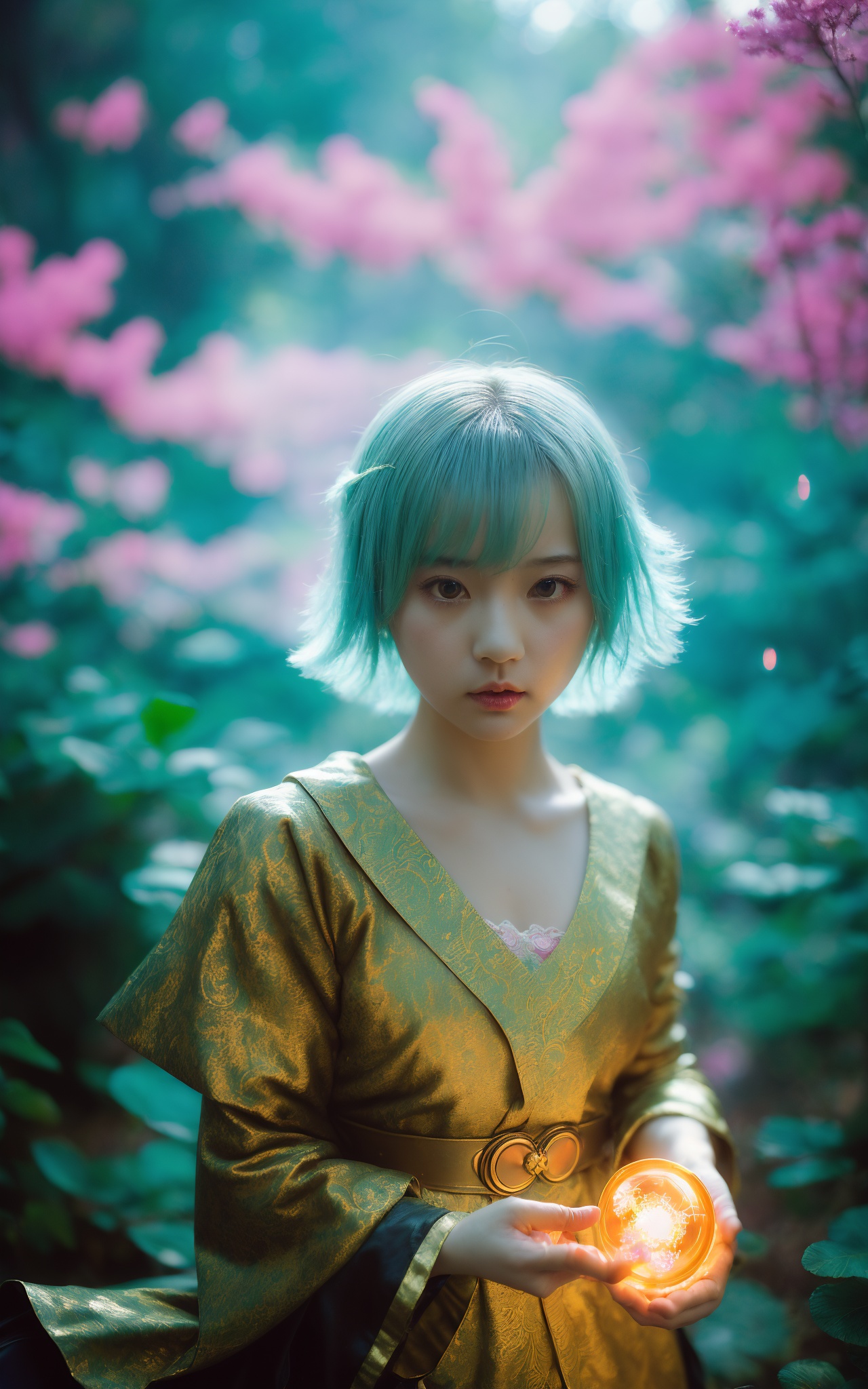 (masterpiece, top quality, best quality, official art, beautiful and aesthetic:1.2) ,cover art, (photo effect:1.5) ,kawaii-girl-plus-style, Romantic, Fujifilm Superia, Magic the gathering, Regret, Yellow and tiger print hue, dreamy magical atmosphere, Light and Bright, Colorless, dripping with Psychedelic, Amusing, Infrared, geometric patterns, Tiny Figurative ("Wayward Servant":1.3) , Suffering, Saturated, Light sparkles, Satisfying, Dichromatic, Embroidery, Tranquil, Autochrome, Swirling, Disgusting, Desaturated, MOBA style, Awe, Film Washi, League of Legends Splash Art, Depressing, Calotype, ethereal magical atmosphere