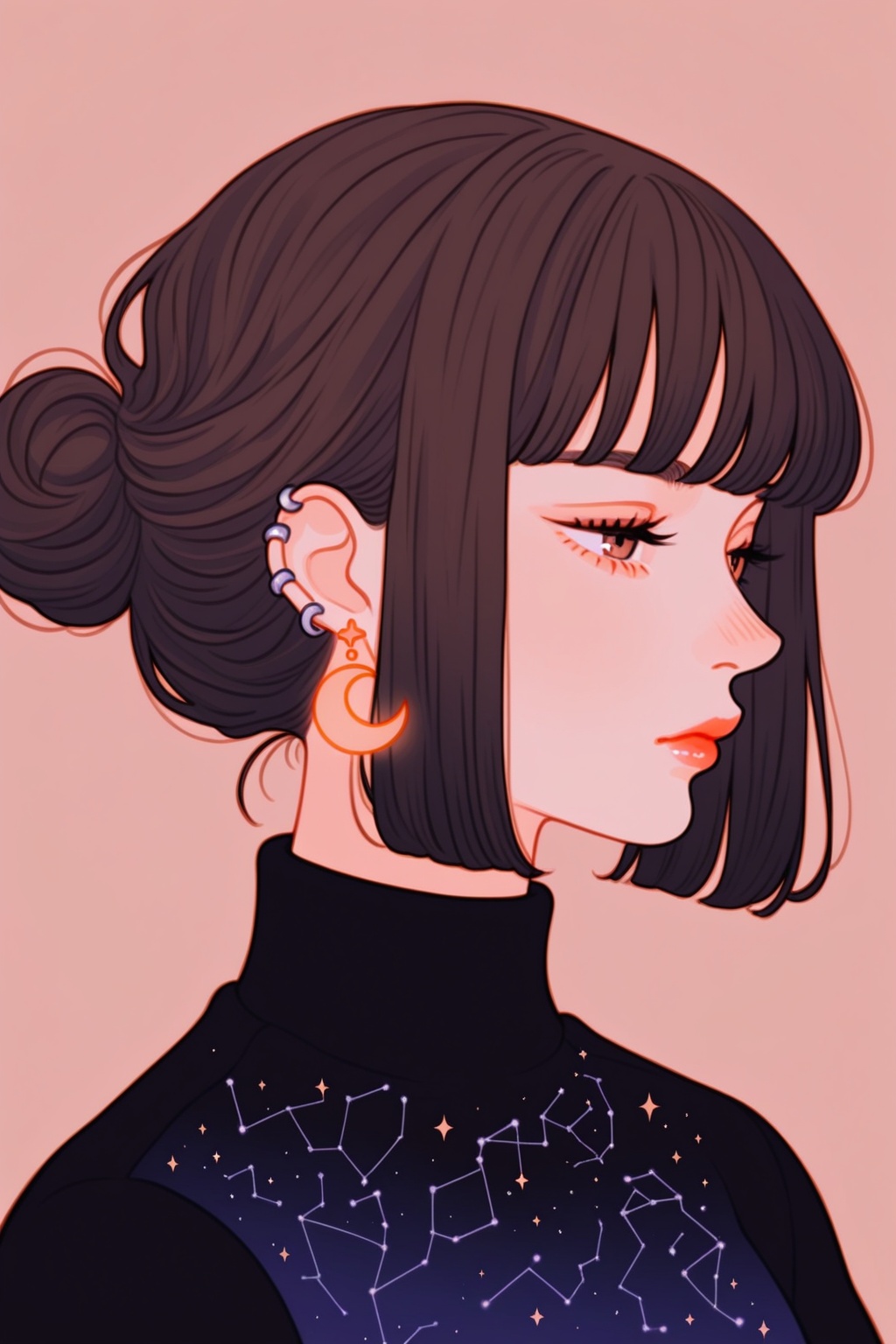 1girl,  solo,  earrings on Tensor.Art