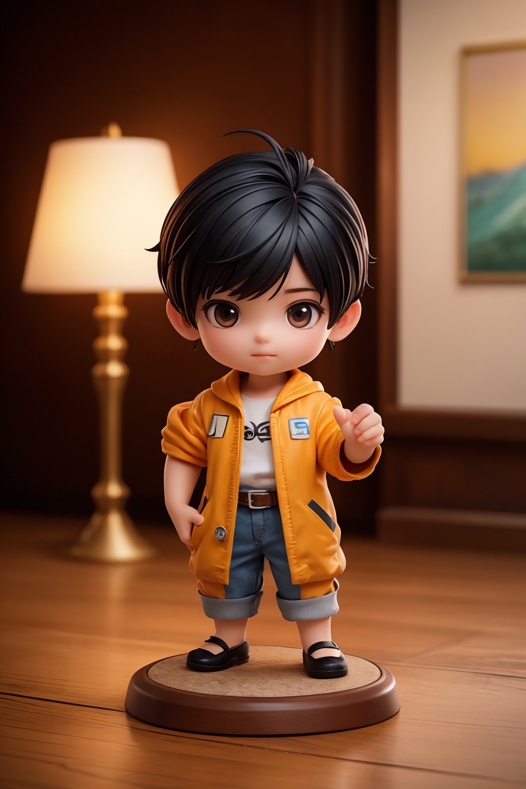 (best quality:1.4),(masterpiece:1.4),(photorealistic:1.4),(Realistic:1.2),(ultra high res, raw photo:1.4),(hdr, hyperdetailed:1.2),(8K:1.2),cinematic photo 1boy,(chibi:1.1),black hair,full body,