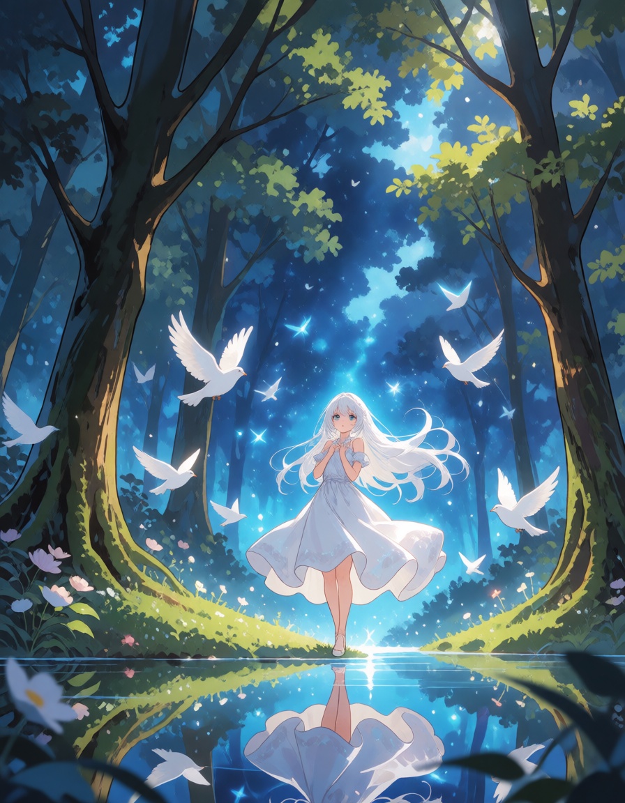 beautiful art,  glowing,  forest on Tensor.Art