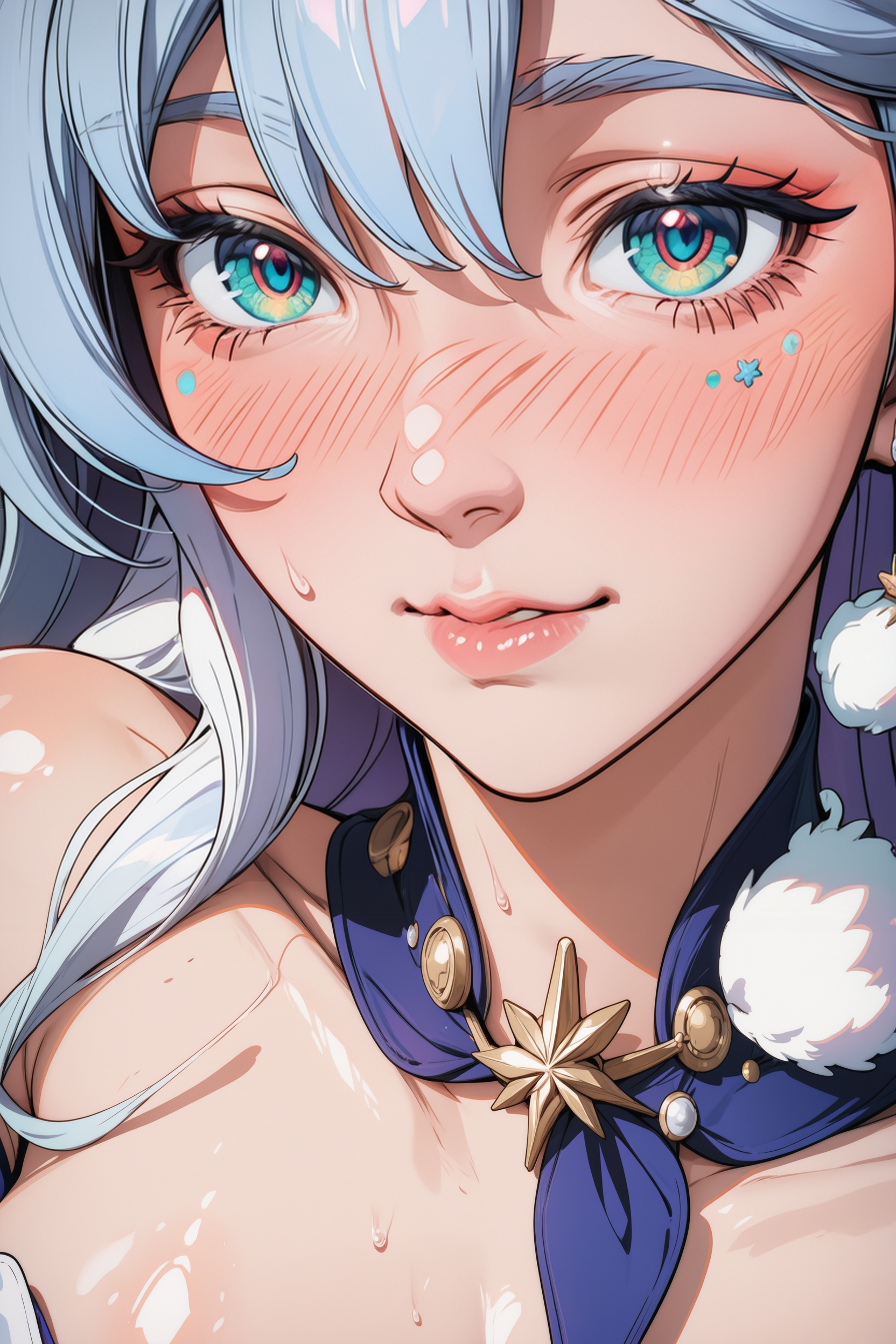 detailed background,.,.,(shiny_skin:1.1),.,.,1girl,close-up,robin \(honkai: star rail\),full-face blush,portrait,, very awa, masterpiece, best quality, highres, absurdres,