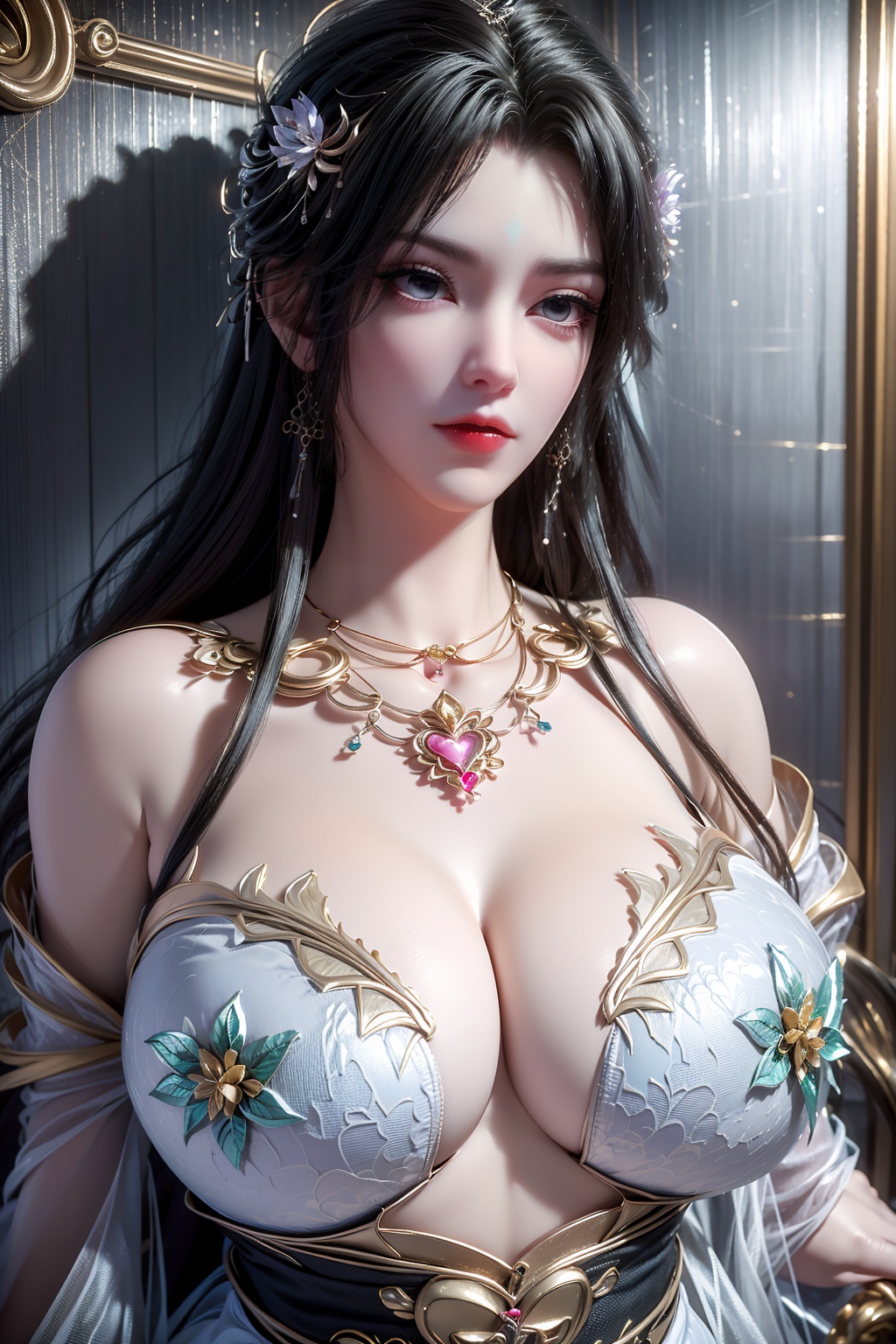 (8k:0.9),RAW photo,best quality,masterpiece,hatching (texture),skin gloss,light persona,artbook,extremely detailed CG unity 8k wallpaper,official art,(high detailed skin),glossy skin,contrapposto,female focus,sexy,fine fabric emphasis,wall paper,depth_of_field,1girl,solo,very long hair,(portrait:1.6),curvy,mirror selfie,bare shoulders,(gigantic breasts, saggy breasts:1.1,breasts_apart:1.2,hanging_breasts:1.2),qy-hd,(rt-hd:1.6,heart pasties:1.6),<lora:0412清漪白衣12864:0.8>,ll-hd,<lora:1111白皙质感:0.5>,ty-hd,<lora:0110田野:0.6>,