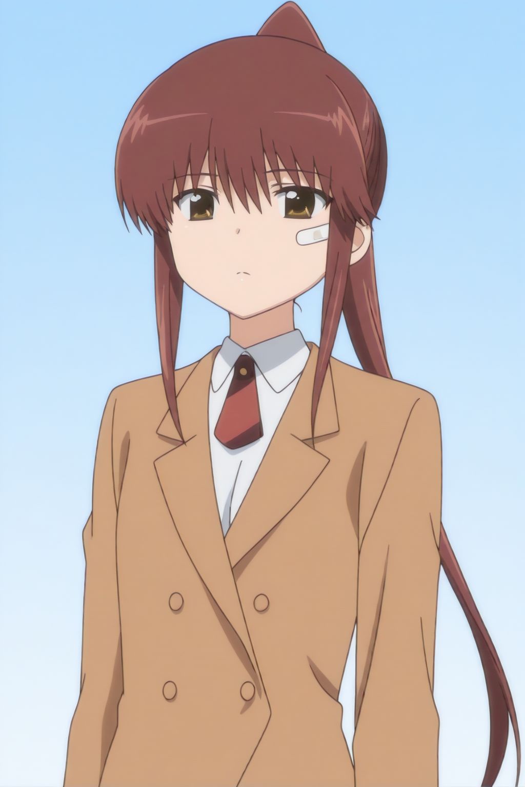 Riko Suminoe,  bandaid on face,  buttons on Tensor.Art
