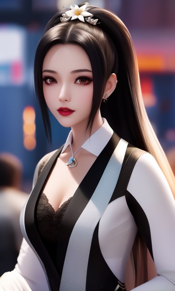 (,1girl, ,best quality, ),looking at viewer, <lora:411-DA-太一剑仙传-季师师:0.8> ,,ultra detailed background,ultra detailed background,ultra realistic 8k cg, ,masterpiece, (( , )),, realistic,science fiction,mole, ultra realistic 8k cg, ,     ,crescent moon, jasmine \(flower\),     (cleavage), (), blurry, depth_of_field, blurry_background, 1girl, blurry_foreground, black_hair, mole, solo, lips, motion_blur, nose, makeup,