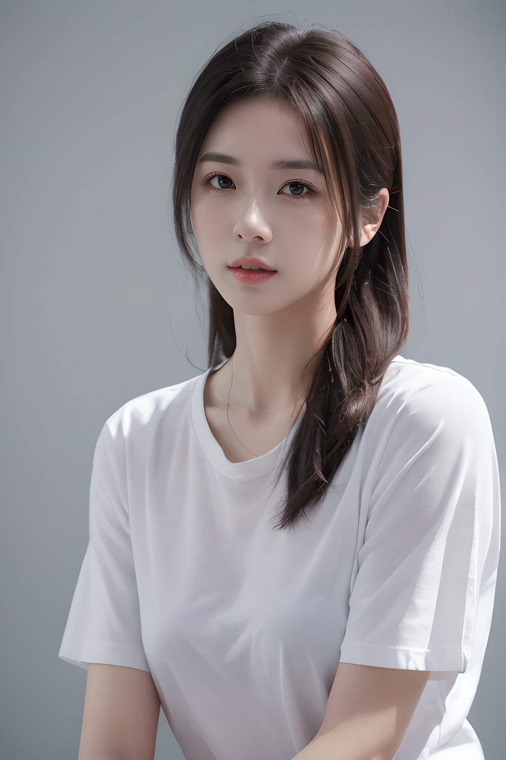 <lora:0809_01:0.7>,simple background,white_shirt,, 1girl,realistic,masterpiece, best quality, photorealistic, HDR,detail
