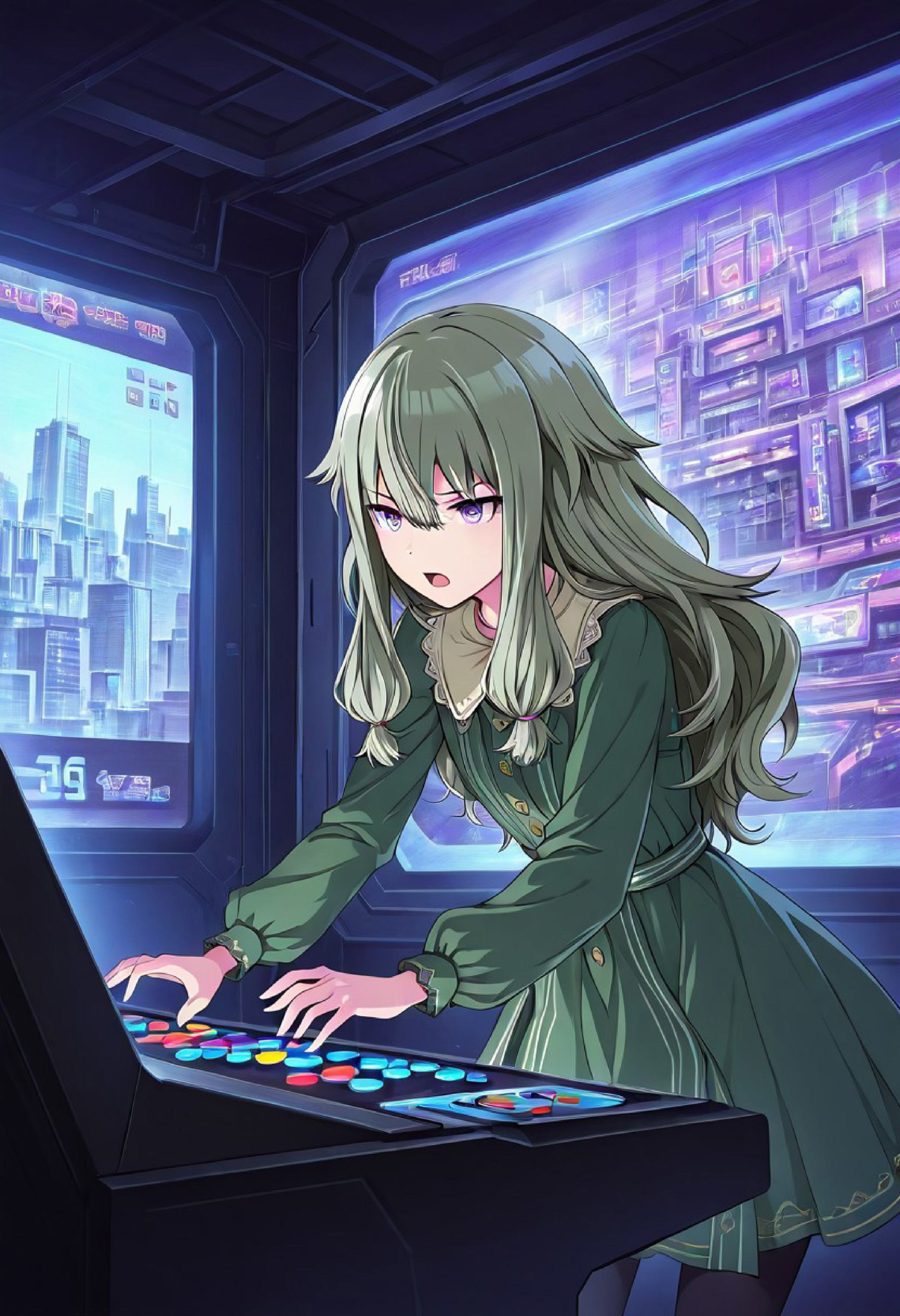 nene kusanagi,  solo,  long hair on Tensor.Art
