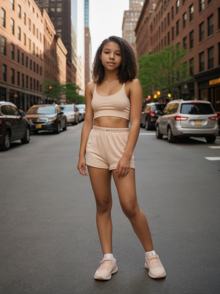 best quality,  nude a young girl 18yo skin skin-color color stand in united states,  new york on Tensor.Art