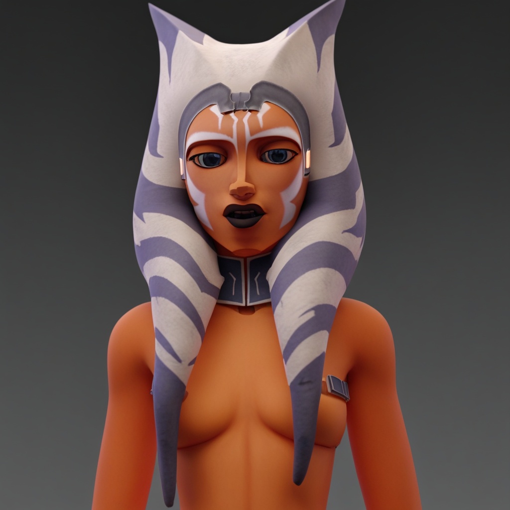 Ahsoka Tano,  Orange skin,  dressed on Tensor.Art