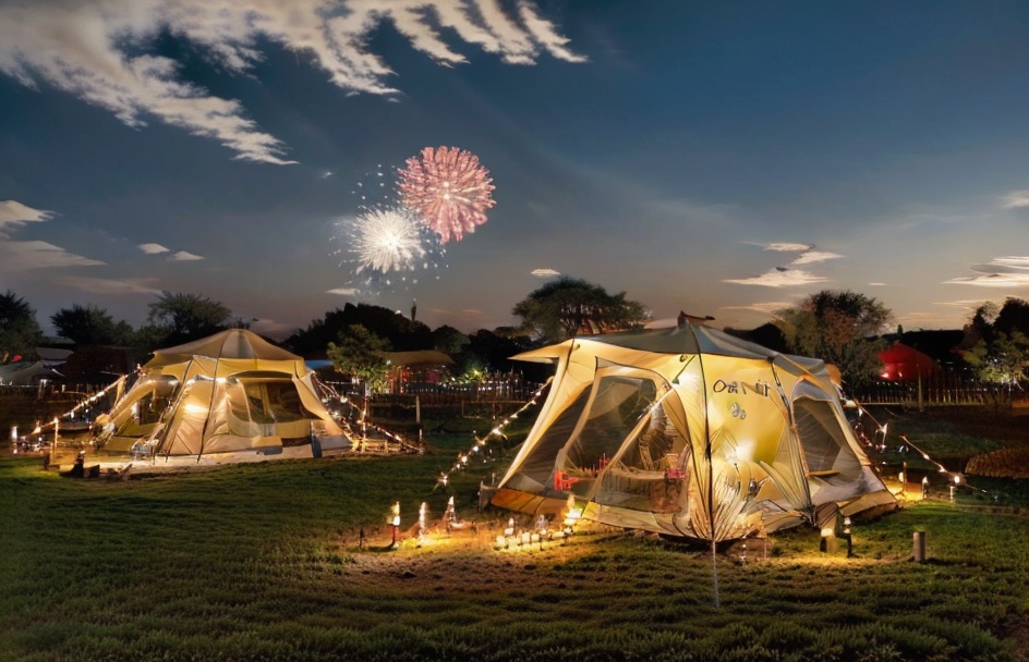 and, are, around, background, building, bush, city, city_lights, cloudy_sky, field, fireworks, flashlight, ground, house, near, next, outdoors, sky, smartphone, space, tables, tanabata, tents, the, tree, utility_pole, with, wooden_fence ,<lora:SD1.5_Zhangpeng:0.8>