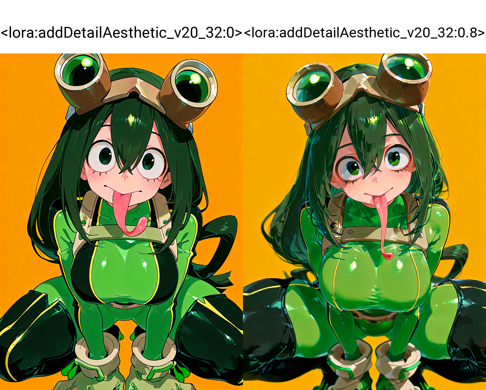 1girl,  asui tsuyu,  solo on Tensor.Art
