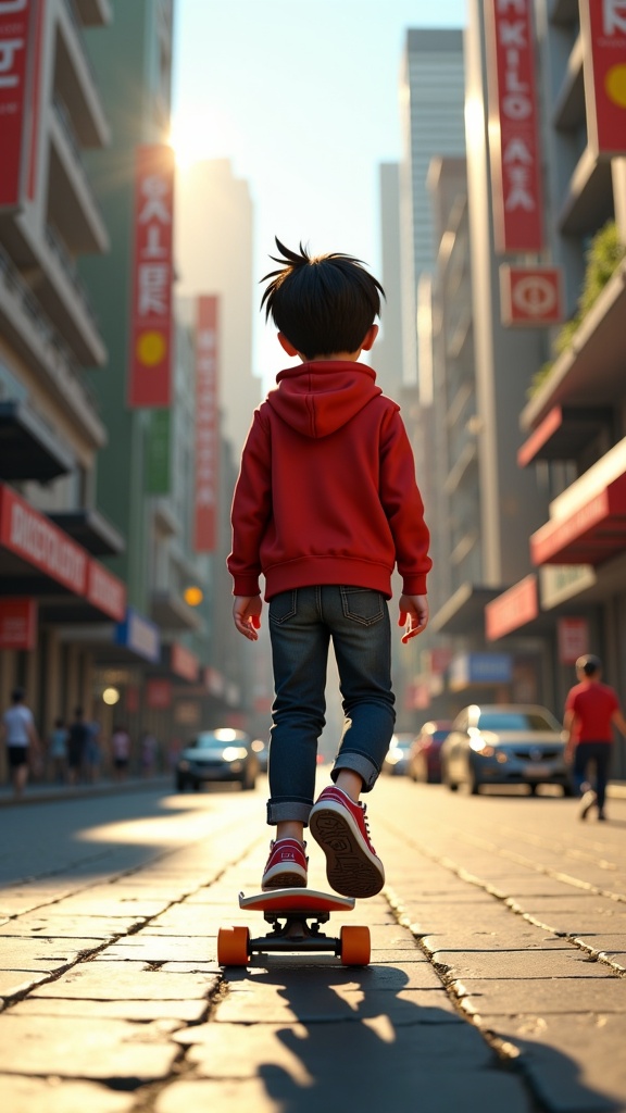 there is a young boy riding a skateboard down a city street,tekkon kinkret,tekkon kinkreet,akira cgi movie stills,incredible miyazaki,tekkonkinkreet,style of akira motion movie,big hero 6,cgsociety 9,akira movie style,cgsociety hd,the best on cgsociety,animated movie shot,miyazaki's animated film,animation illustrative style,3 d animated movie,cgsociety ),akira artstyle,anime movie screenshot,cgsociety - no cameron,colorkey scene,anime film still,pixar 3 d animation style,akira vibes,rio de janeiro in an anime film,cgsociety 4k",animated movie still,ghibli. octane render,japanese cgi,cgsociety 4k,cgsociety 4 k,frame from pixar movie,best on cgsociety,
