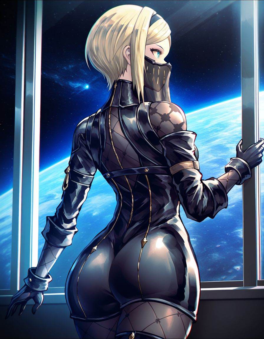 yorha type o,  mouth veil,  masterpiece on Tensor.Art