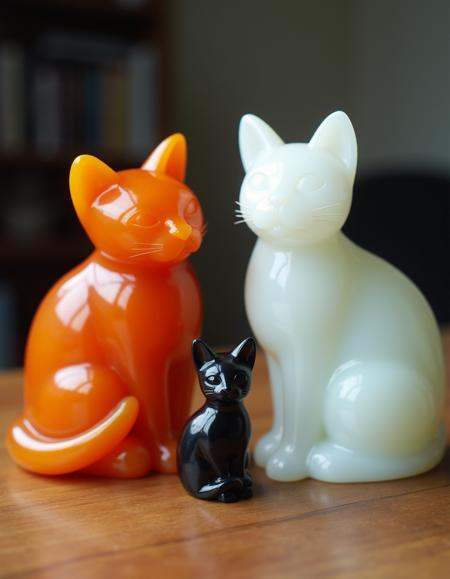 jade, two beautiful jade made cats, one small cat is orange and one cat is white, ******* photography, noise, jpeg artifacts, smallest black jade cat between  <lora:玉髓质_flux_lora_v1:1> <lora:*******_Photo:0.6>