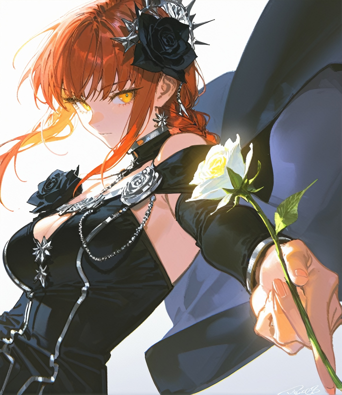 1girl,  Makima,  black_flower on Tensor.Art