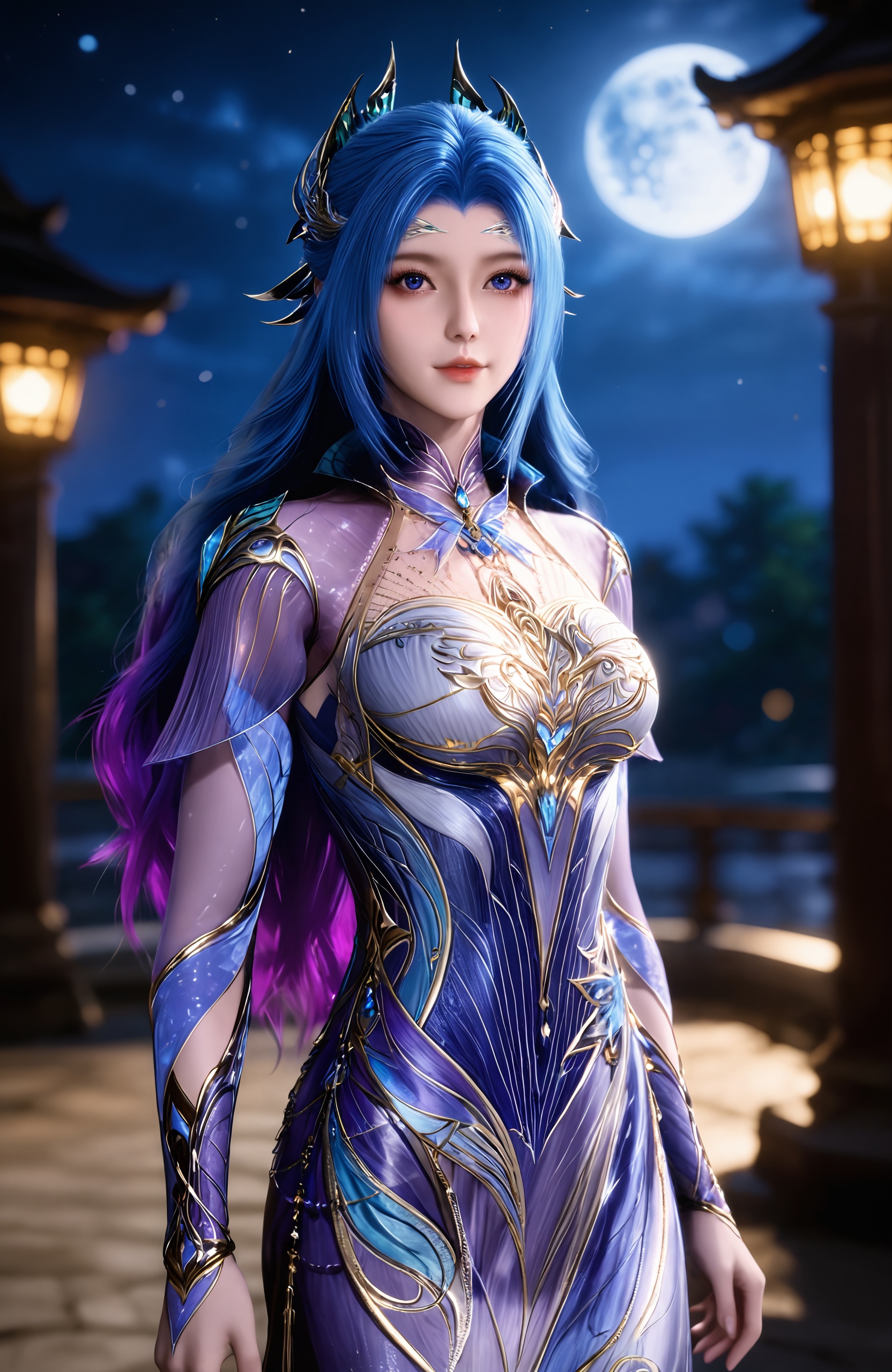 1girl,  blue hair,  long hair by 漫 on Tensor.Art