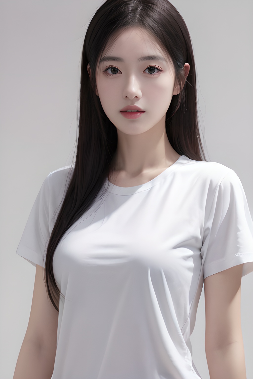 <lora:0815_05:0.45>,simple background,white_shirt,, 1girl,realistic,masterpiece, best quality, photorealistic, HDR,detail