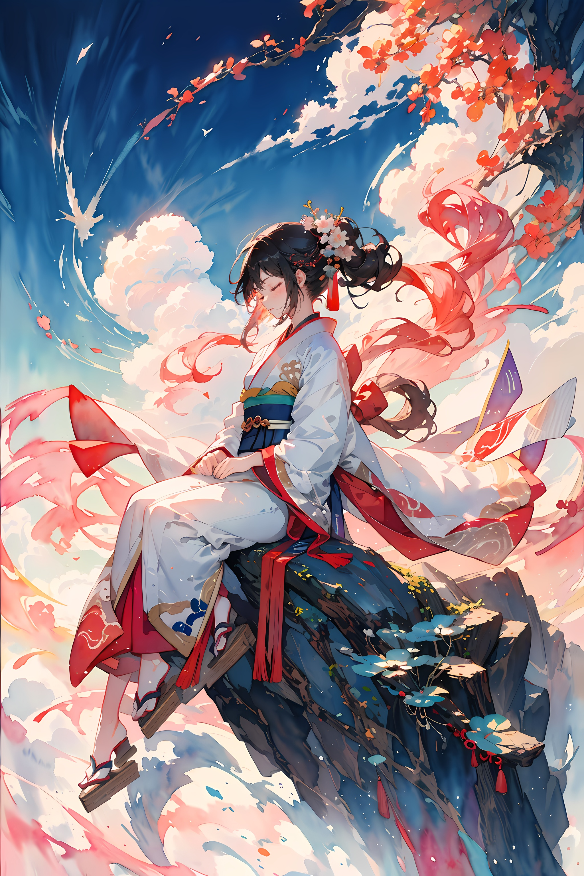 1girl,  hanfu,  divine scenery by kaiyo on Tensor.Art