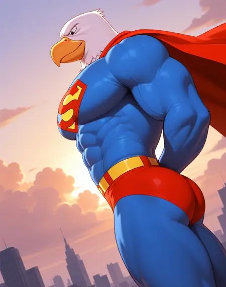 Superman Warpland,  muscular,  eagle on Tensor.Art