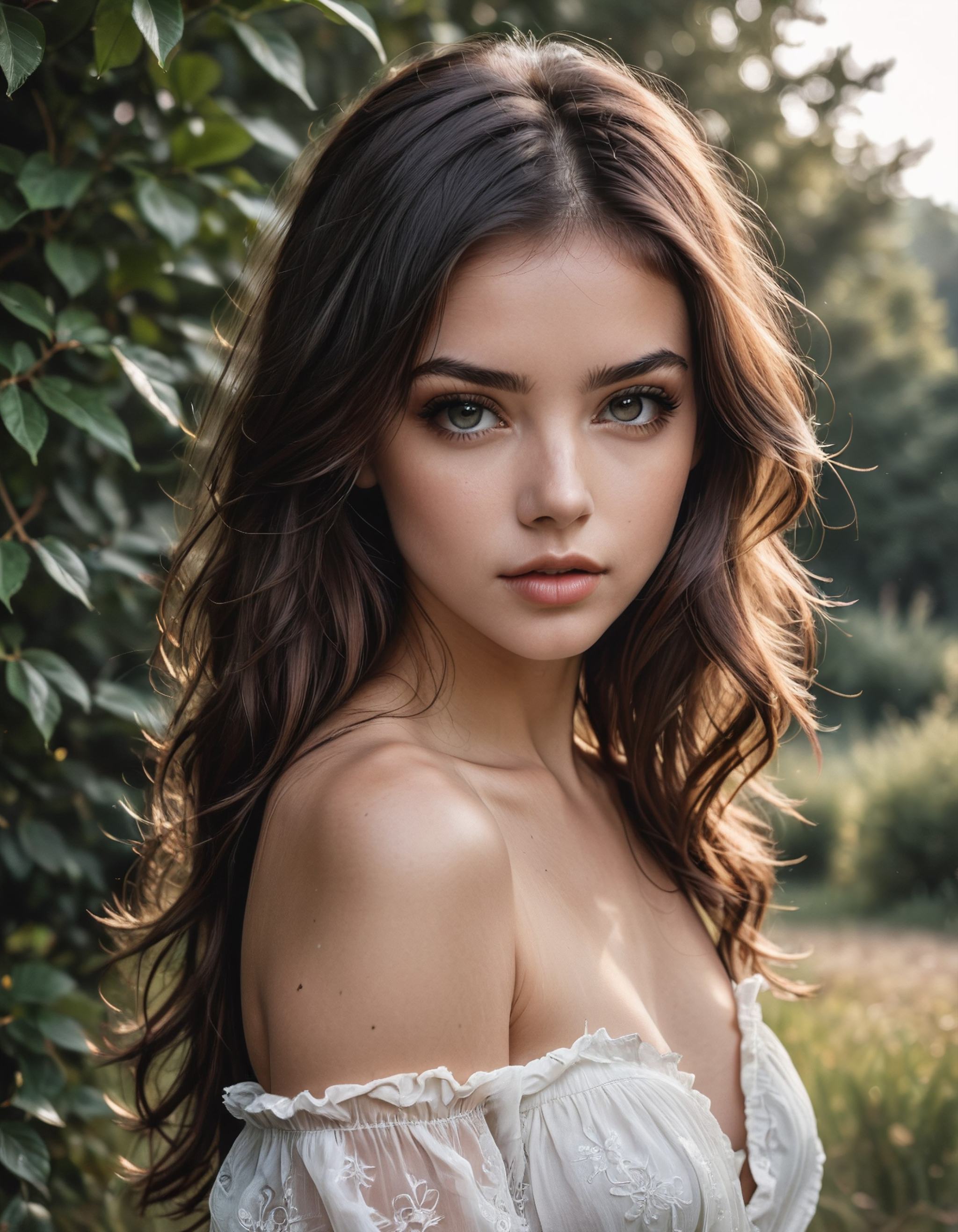 realistic photoshoot of a beautiful brunette on Tensor.Art