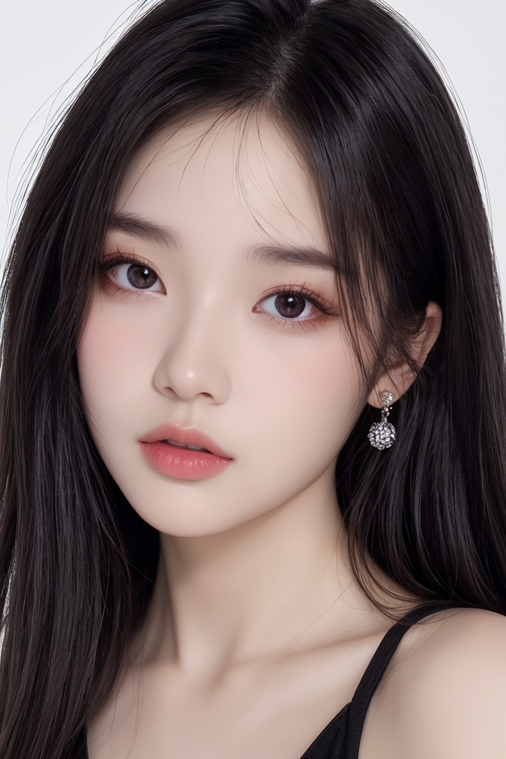 1girl,1girl,black eyes,black hair,bracelet,brown eyes,jewelry,lips,long hair,  <lora:美妆美女1.0:0.66>