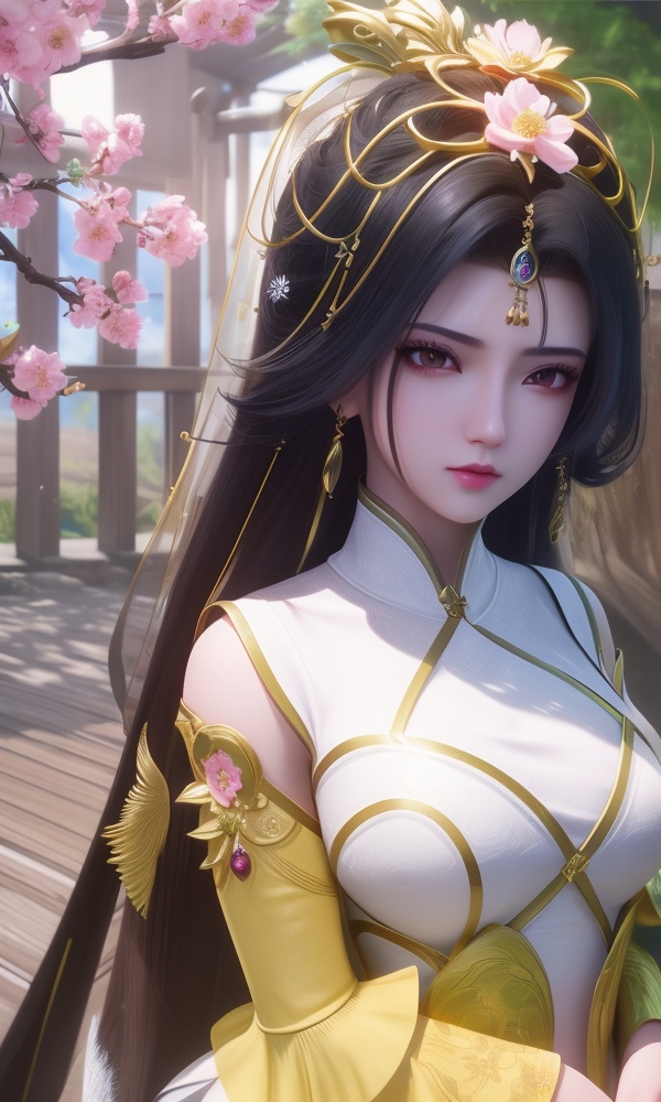 (,1girl, ,best quality, ),looking at viewer, <lora:404-DA-仙逆-凤栾:0.8> ,ultra detailed background,ultra detailed background,ultra realistic 8k cg,, ,masterpiece, (( , )),, ,tamari \(flawless\),, hyper blossom,    (()), (), ,,