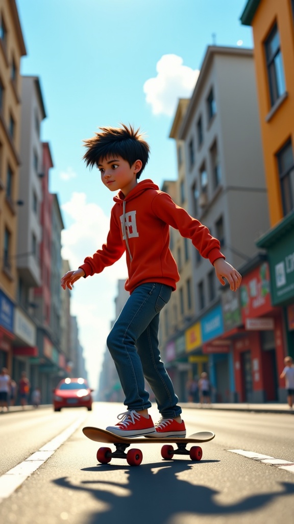 there is a young boy riding a skateboard down a city street,tekkon kinkret,tekkon kinkreet,akira cgi movie stills,incredible miyazaki,tekkonkinkreet,style of akira motion movie,big hero 6,cgsociety 9,akira movie style,cgsociety hd,the best on cgsociety,animated movie shot,miyazaki's animated film,animation illustrative style,3 d animated movie,cgsociety ),akira artstyle,anime movie screenshot,cgsociety - no cameron,colorkey scene,anime film still,pixar 3 d animation style,akira vibes,rio de janeiro in an anime film,cgsociety 4k",animated movie still,ghibli. octane render,japanese cgi,cgsociety 4k,cgsociety 4 k,frame from pixar movie,best on cgsociety,