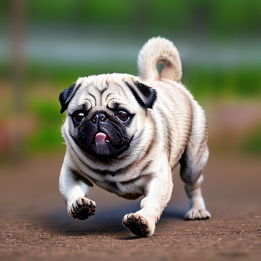 best quality, masterpiec8K.HDR.Intricate details,ultra detailed,8k,masterpiece, best quality,no humans, realistic,  dog,   simple background ,full body, Chinese Rural Dog，running， <lora:巴哥犬:1>
