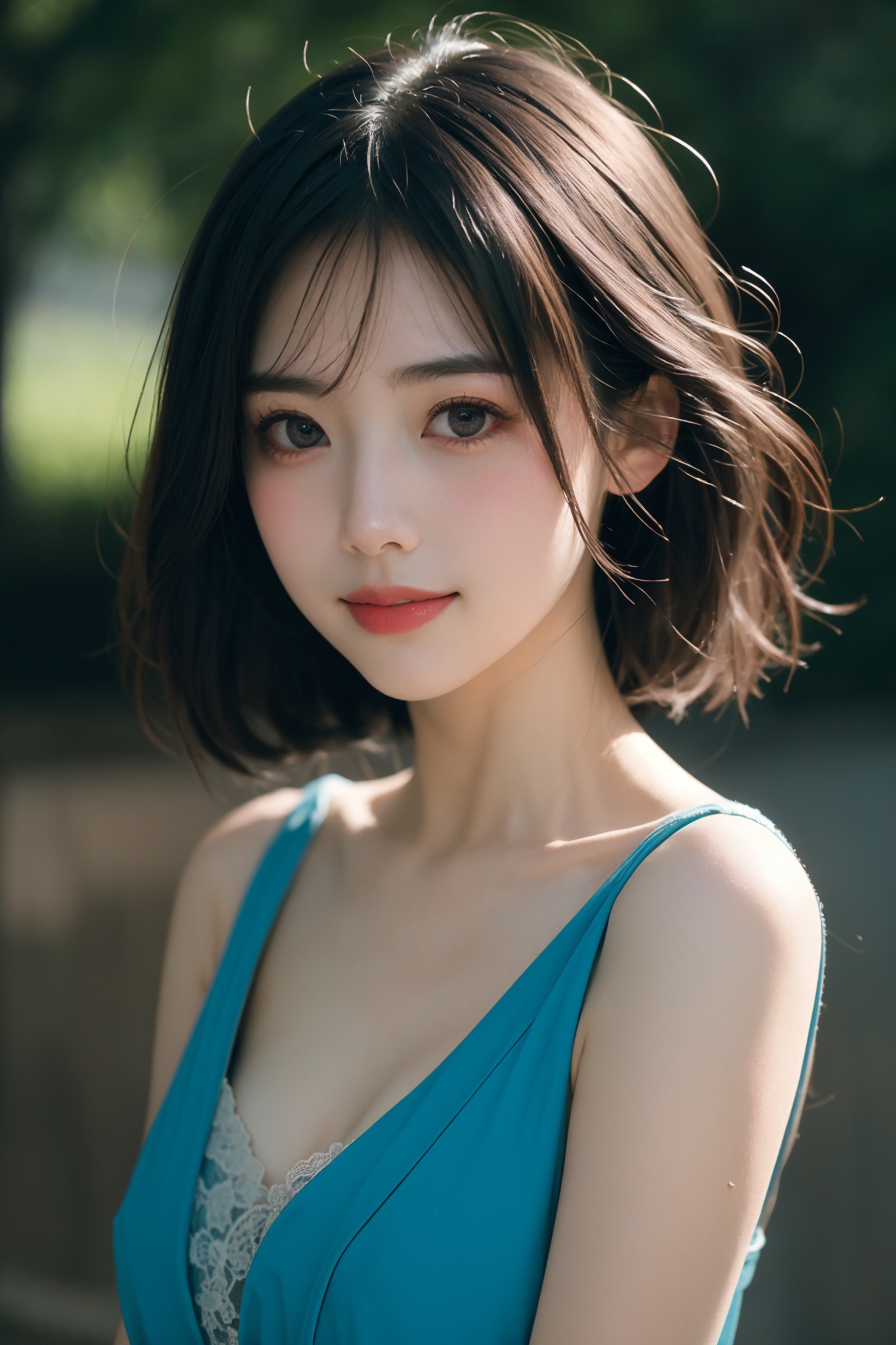 1girl,upper body,smile,nostalgia,dreamy atmosphere,vibrant and contrasting colors,complex and detailed elements,deep shadows,heavy breathing,Surrealism,looking at viewer,