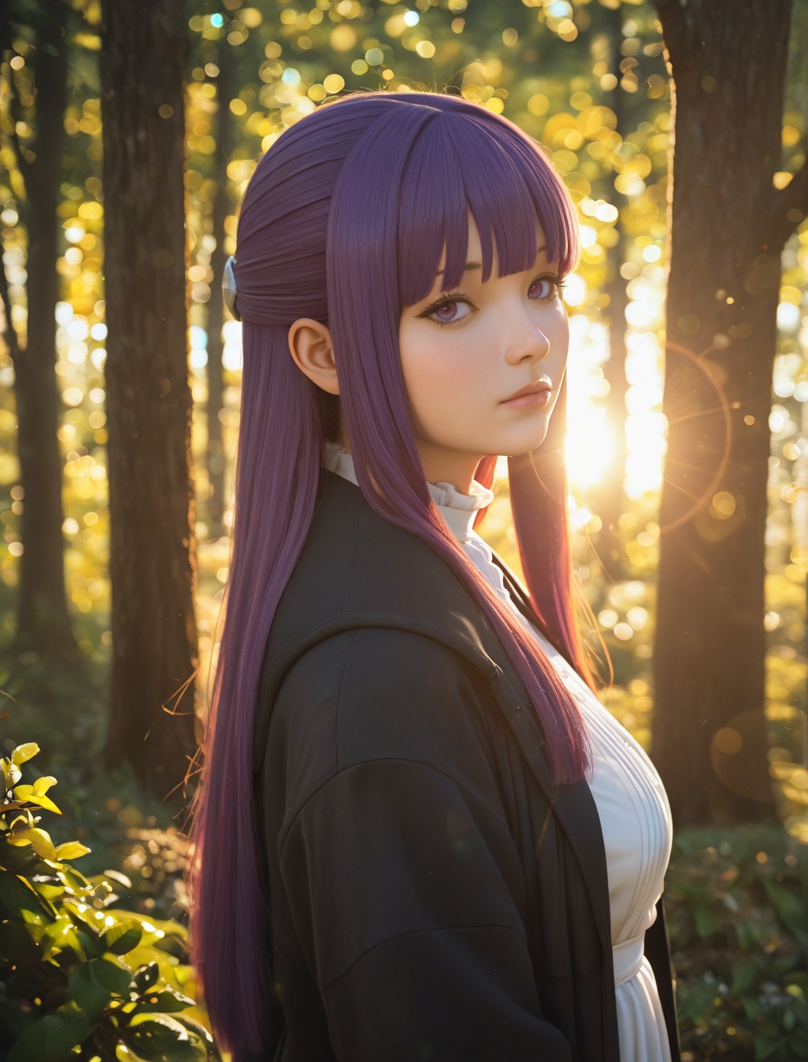 1girl,  (fern_\(sousou_no_frieren\):0.8),  long hair on Tensor.Art