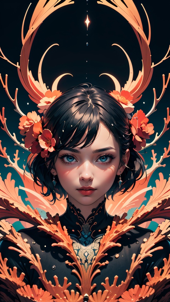 a girl,  illustration,  cover art on Tensor.Art