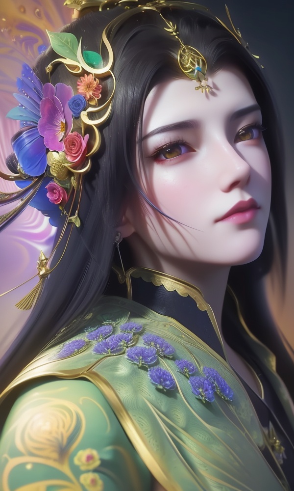 (,1girl, ,best quality, ),looking at viewer, <lora:404-DA-仙逆-凤栾:0.8> ,, ,,anime,(masterpiece, top quality, best quality, official art, beautiful and aesthetic:1.2), (1girl)	, , (()),extreme detailed,(fractal art:1.3),colorful, flowers ,highest detailed,(by Jeremy Lipking)    (()), (), 