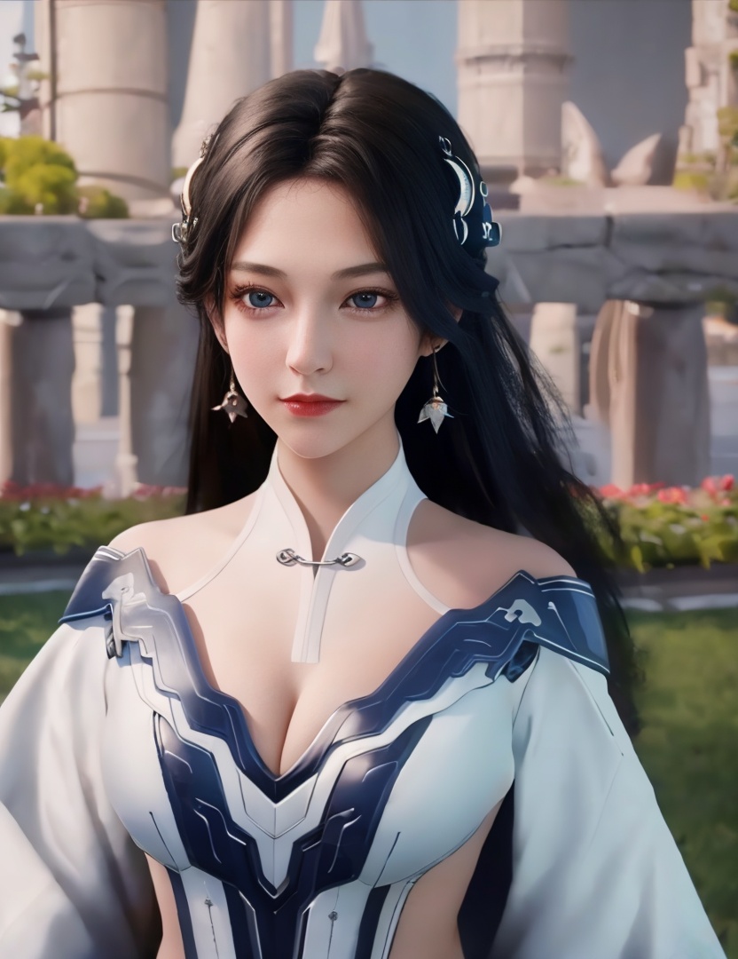 <lora:518-DA-遮天-李小曼:0.8>(,1girl, ,best quality, ),looking at viewer,masterpiece, (( , )),, realistic,science fiction,mole, ultra realistic 8k cg, crescent moon, (cleavage), (),